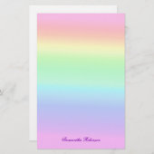 Ombre Pastel Regenboog Briefpapier (Voorkant / Achterkant)