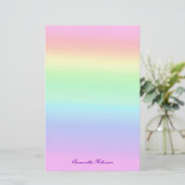 Ombre Pastel Regenboog Briefpapier (Staand voorkant)