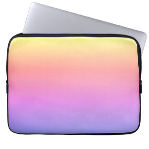 Ombré Pastel Regenboog Geel Roze Paarse 4Jessica Laptop Sleeve