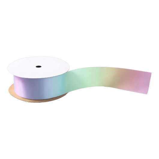 Ombre Pastel Regenboog Satijnen Lint (Spoel)