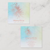 *~* Ombre Pastel Roos Gold Palm Branch Turquoise Vierkante Visitekaartje (Voorkant / Achterkant)
