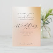 Ombre pastel roze bruiloft kaart (Staand voorkant)