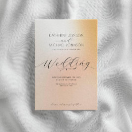 Ombre pastel roze bruiloft kaart