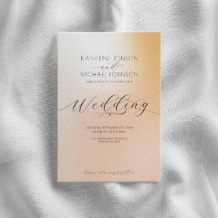 Ombre pastel roze bruiloft kaart