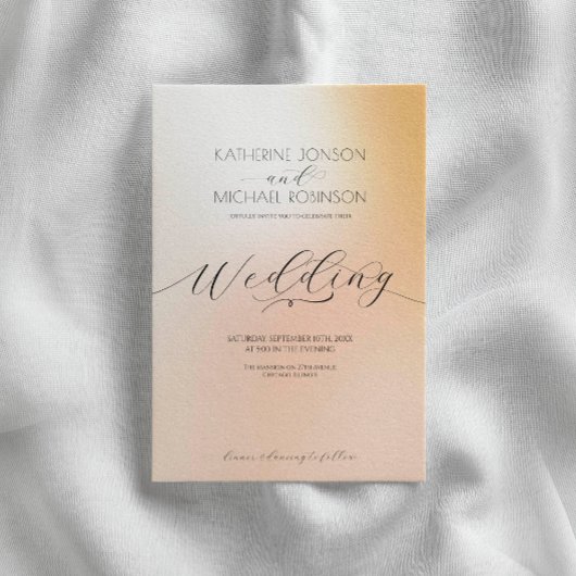 Ombre pastel roze bruiloft kaart