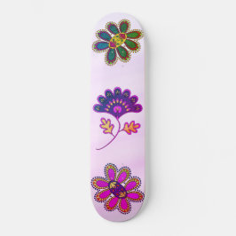 Ombre Pastel Roze Levendige Bloemen Persoonlijk Skateboard