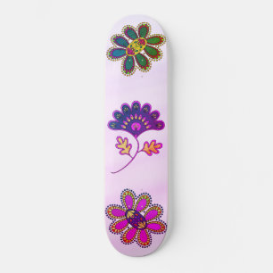Ombre Pastel Roze Levendige Bloemen Persoonlijk Skateboard