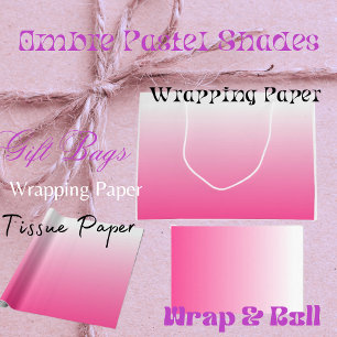 Ombre Pastel Shades Wrap papier Groot Cadeauzakje