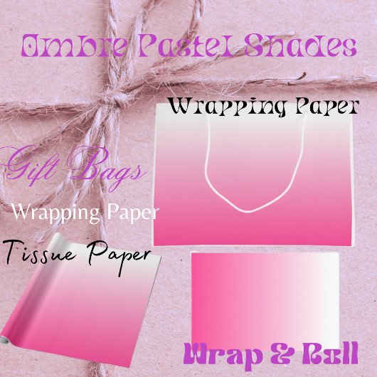 Ombre Pastel Shades Wrap papier Groot Cadeauzakje