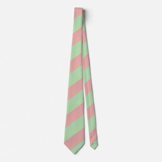 Ombre Pastel Watermeloen Multi Diagonale Strepen Stropdas (Voorkant)
