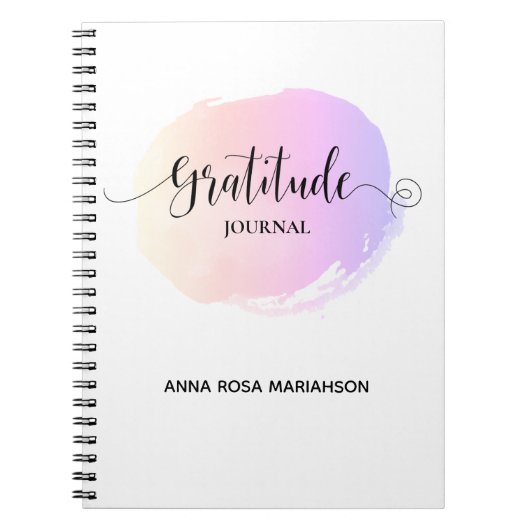 *~* Ombre Pastel Waterverf Boho Gratitude Journal Notitieboek (Voorkant)