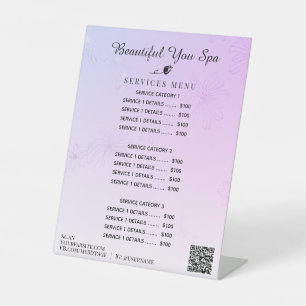 *~* Ombre Patel Rainbow Table Pedestal Sign. Reclamebord Met Voetstuk