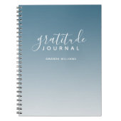 Ombre Pattern Gratitude Journal - blauw en wit Notitieboek (Voorkant)