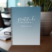 Ombre Pattern Gratitude Journal - blauw en wit Notitieboek