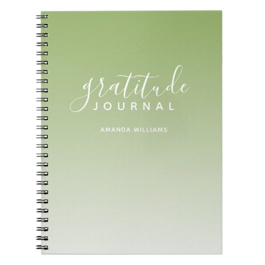 Ombre Pattern Gratitude Journal - groen en wit Notitieboek (Voorkant)