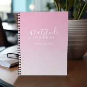 Ombre Pattern Gratitude Journal - roze en wit Notitieboek
