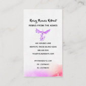 *~* Ombre Peach Pink Violet Feathers Phoenix Visitekaartje (Achterkant)