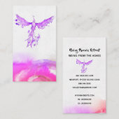 *~* Ombre Peach Pink Violet Feathers Phoenix Visitekaartje (Voorkant / Achterkant)