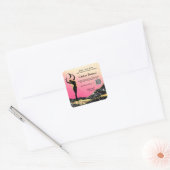 *~* Ombre peach roze godin intentie Spell AP24 Vierkante Sticker (Envelop)
