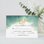 Ombre penseelscript typografie bruiloft RSVP Kaart (Staand voorkant)