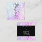 *~* Ombre Peony Lotus Healer Massage Reiki Yoga Vierkante Visitekaartje (Voorkant / Achterkant)