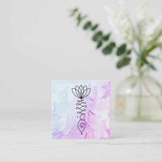 *~* Ombre Peony Lotus Healer Massage Reiki Yoga Vierkante Visitekaartje (Staand voorkant)