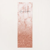 Ombre Personalized Marble Roos Gold Glitter Yogamat (Achterkant)