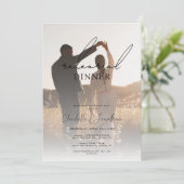 Ombre Photo Bohemian Wedding Rehearsal Dinner Kaart (Staand voorkant)
