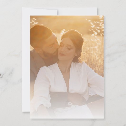 Ombre Photo Bohemian Wedding Rehearsal Dinner Kaart (Achterkant)