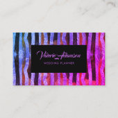 Ombre Pink Blue Stripes Texture Abstract Script Visitekaartje (Voorkant)