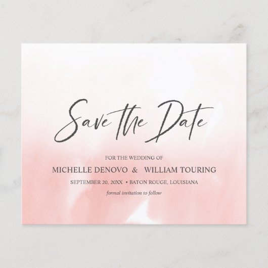 Ombre Pink Elegant Handgeschreven Foto WEDDING (Voorkant)