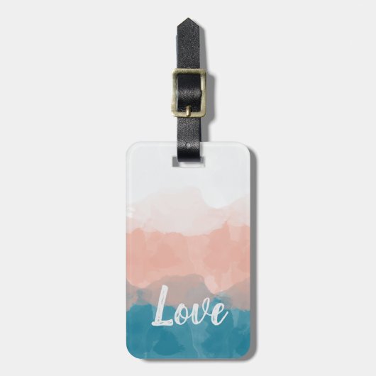 Ombre Pink en Blue Love Graceful Gradient Bagagelabel (Voorkant verticaal)
