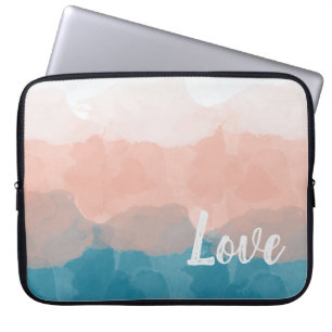 Ombre Pink en Blue Love Graceful Gradient Laptop Sleeve