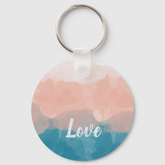 Ombre Pink en Blue Love Graceful Gradient Sleutelhanger (Voorkant)