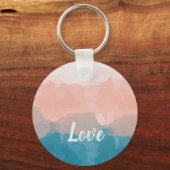 Ombre Pink en Blue Love Graceful Gradient Sleutelhanger (Voorkant)