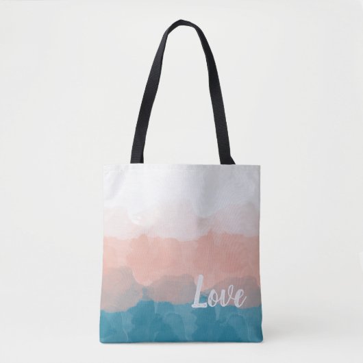 Ombre Pink en Blue Love Graceful Gradient Tote Bag (Voorkant)