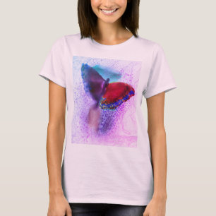 Ombre Pink en Paarse Waterverf Butterfly T-shirt