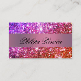 Ombre Pink en Red Glitter Event Planner Visitekaartje