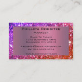 Ombre Pink en Red Glitter Event Planner Visitekaartje (Achterkant)