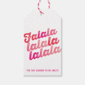 Ombre Pink Falalalala Bold Script Modern Holiday Cadeaulabel (Voorkant)