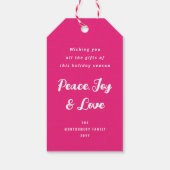 Ombre Pink Falalalala Bold Script Modern Holiday Cadeaulabel (Achterkant)