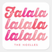 Ombre Pink Falalalala Bold Script Modern Holiday Vierkante Sticker (Voorkant)