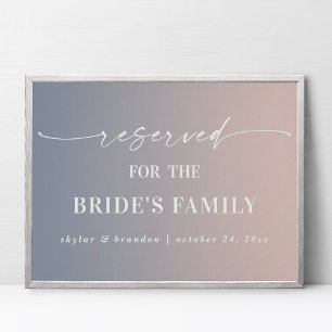 Ombre Pink Gereserveerde Bride's Family Wedding Si Poster