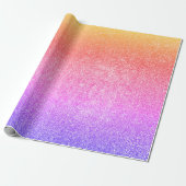 Ombre Pink Glitter Shiny Glass Vip Rainbow Paars Cadeaupapier (Uitgerold)