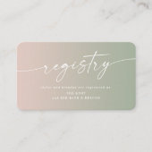 Ombre Pink & Green Wedding Shower-cadeauregistrati Informatiekaartje (Voorkant)