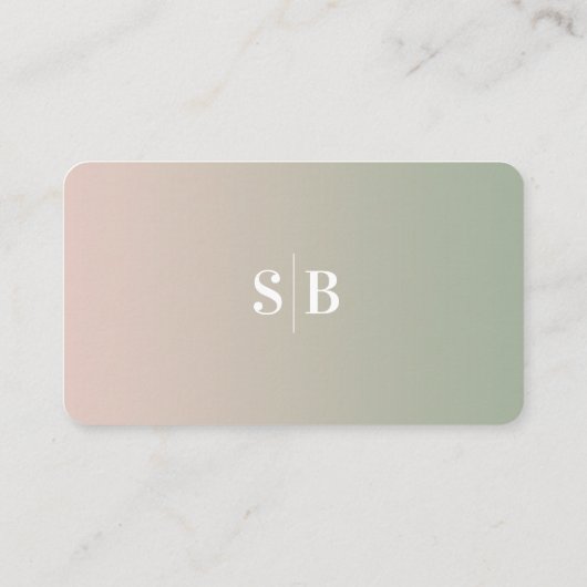 Ombre Pink & Green Wedding Shower-cadeauregistrati Informatiekaartje (Achterkant)