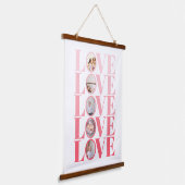 Ombre Pink LOVE foto Valentijnsdag Hangend Wandkleed (Gebogen)