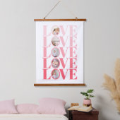 Ombre Pink LOVE foto Valentijnsdag Hangend Wandkleed (Slaapkamer)