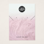 Ombre Pink Marble Jewelry Earring Display Kaart (Voorkant)
