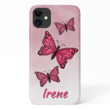 Ombre Pink Monarch Butterflies iPhone/iPad case